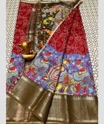 maroon and brown colour mangalagiri pattu sarees with Kanchi Border design