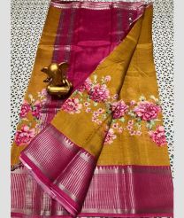 olive green and purple colour mangalagiri pattu sarees with Kanchi Border design