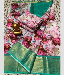 pink colour mangalagiri pattu sarees with Kanchi Border design