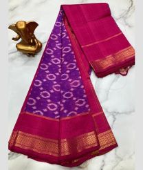 purple and maroon colour mangalagiri pattu sarees with Kanchi Border design