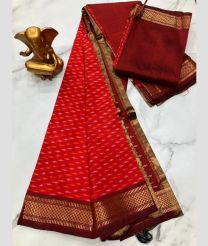 maroon and magenta red colour mangalagiri pattu sarees with Kanchi Border design
