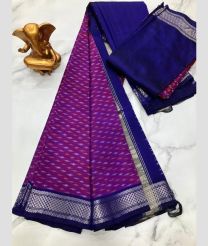 purple and blue colour mangalagiri pattu sarees with Kanchi Border design