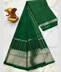 green colour mangalagiri pattu sarees with Kanchi Border design