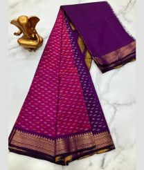purple and magenta red colour mangalagiri pattu sarees with Kanchi Border design