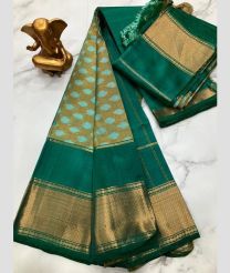 brown and sand colour mangalagiri pattu sarees with Kanchi Border design