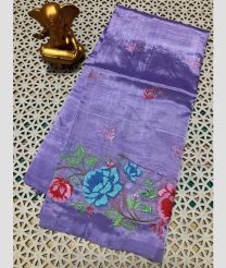 light blue colour mangalagiri pattu sarees with All over Embroidary design