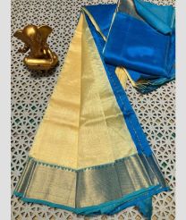pink and blue colour mangalagiri pattu sarees with Plain design