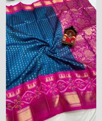 teal and brown colour mangalagiri pattu sarees with Pochampally Border design