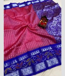 magenta red and silver colour mangalagiri pattu sarees with Pochampally Border design