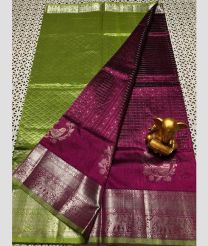 olive green and maroon colour mangalagiri pattu sarees with Kanchi Border design