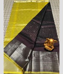 olive and charcoal colour mangalagiri pattu sarees with Kanchi Border design