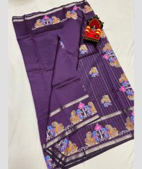indigo colour mangalagiri pattu sarees with All over Printed design