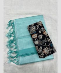cyan blue colour mangalagiri pattu sarees with Plain design