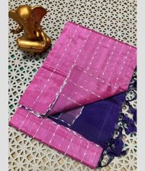 purple colour mangalagiri pattu sarees with All over Lines design