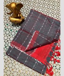gray colour mangalagiri pattu sarees with All over Lines design
