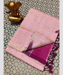 pink colour mangalagiri pattu sarees with All over Lines design