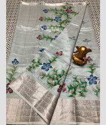 gray colour mangalagiri pattu sarees with All over design