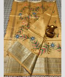 light brown colour mangalagiri pattu sarees with All over design