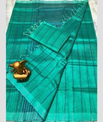 cyan blue colour mangalagiri pattu sarees with All over Lines design