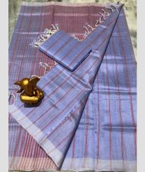 light violet colour mangalagiri pattu sarees with All over Lines design