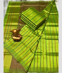 olive green colour mangalagiri pattu sarees with All over Lines design