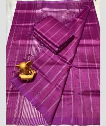 purple colour mangalagiri pattu sarees with All over Lines design