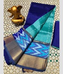 navy blue and blue  colour mangalagiri pattu sarees with Pochampally Border design