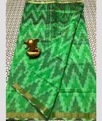 green colour mangalagiri pattu sarees with Plain design