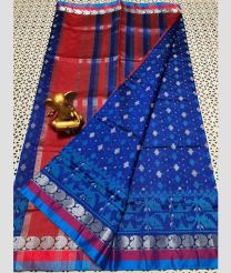 blue colour mangalagiri pattu sarees with Plain design