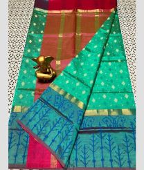cyan blue colour mangalagiri pattu sarees with Plain design