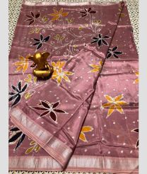 dark pink colour mangalagiri pattu sarees with All over Printed design