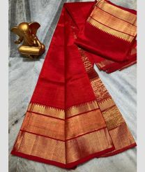 maroon colour mangalagiri pattu sarees with Plain design
