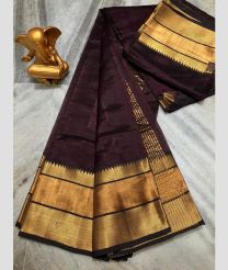 charcoal colour mangalagiri pattu sarees with Plain design