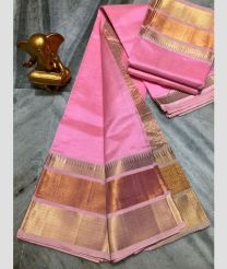 pink colour mangalagiri pattu sarees with Plain design