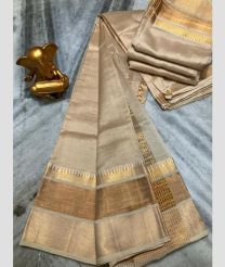 gray colour mangalagiri pattu sarees with Plain design