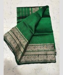 green colour mangalagiri pattu sarees with Kanchi Border design