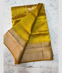 olive green colour mangalagiri pattu sarees with Kanchi Border design