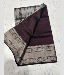 charcoal colour mangalagiri pattu sarees with Kanchi Border design