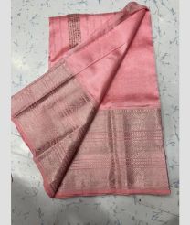 pink colour mangalagiri pattu sarees with Kanchi Border design