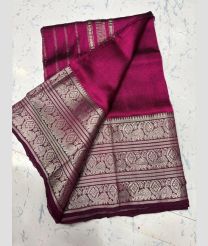 purple colour mangalagiri pattu sarees with Kanchi Border design