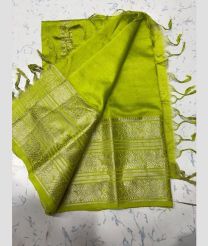 olive green colour mangalagiri pattu sarees with Kanchi Border design