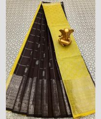 charcoal colour mangalagiri pattu sarees with Kanchi Border design