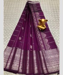 purple colour mangalagiri pattu sarees with Kanchi Border design