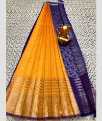 orange and silver colour mangalagiri pattu sarees with Kanchi Border design