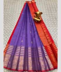 coral and light blue colour mangalagiri pattu sarees with Kanchi Border design