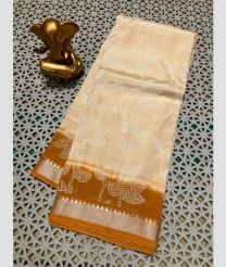 cream colour mangalagiri pattu sarees with All over design