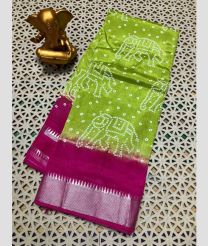 green colour mangalagiri pattu sarees with All over design
