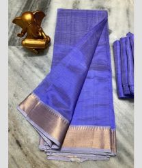 blue colour mangalagiri pattu sarees with Jari Border design