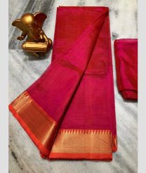 magenta colour mangalagiri pattu sarees with Jari Border design