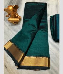 teal blue colour mangalagiri pattu sarees with Jari Border design